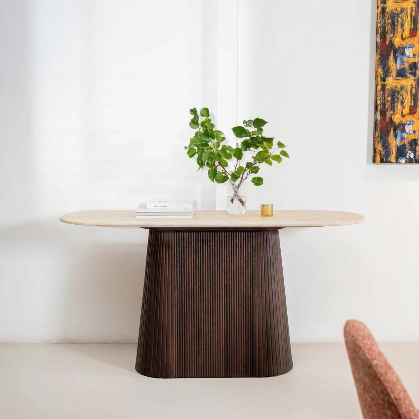 Crete Travertine Marble Console Table