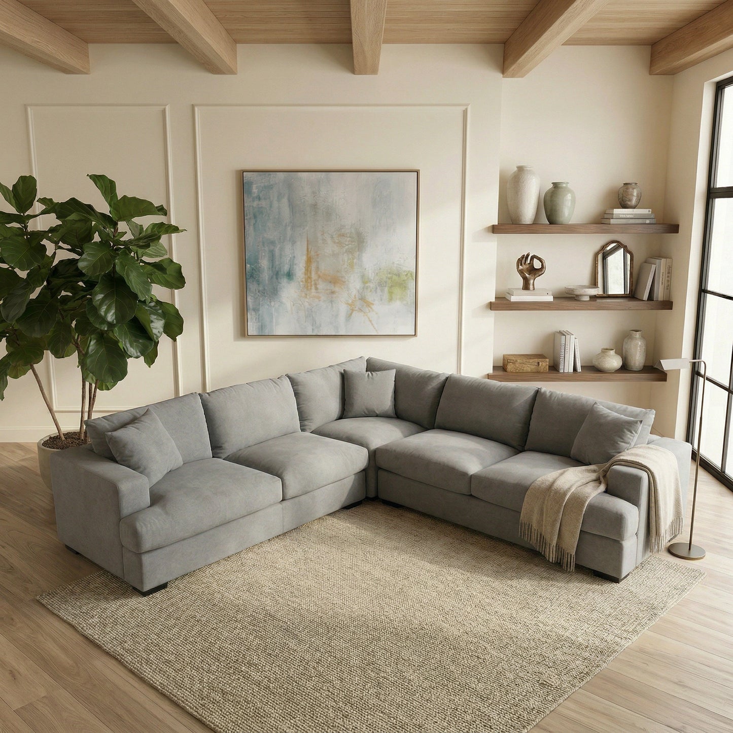 Hastings Feather Seat 5 Seater Corner Lounge Suite