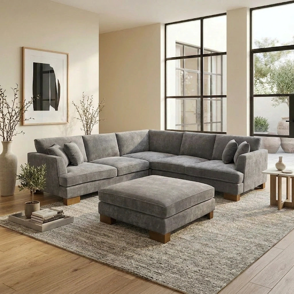 Jade 5 Seater Deep Seat Lounge Suite with Ottoman