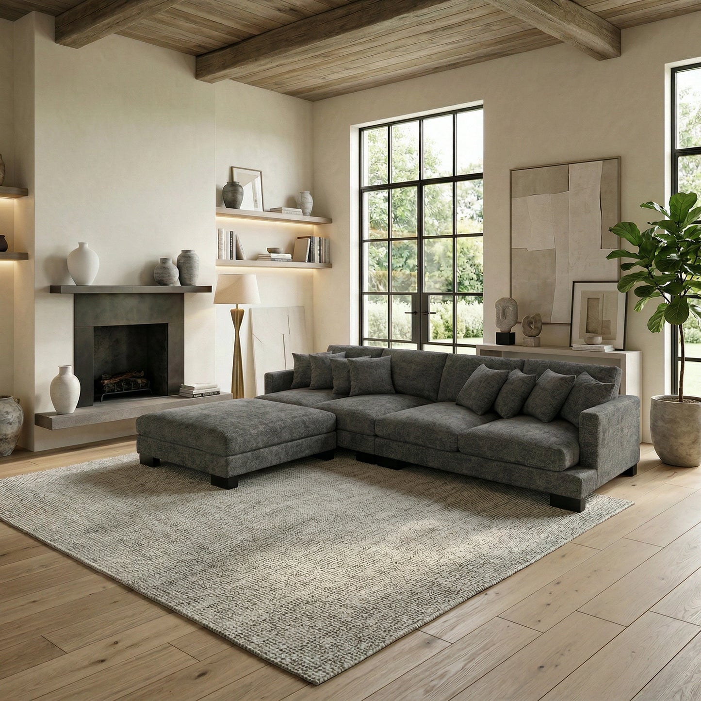 Manhattan 4 Seater Massive Lounge Suite with Ottoman