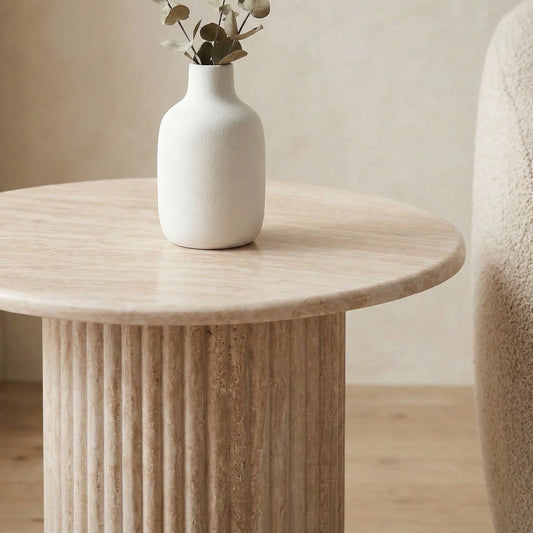 Pompei Travertine Lamp Table