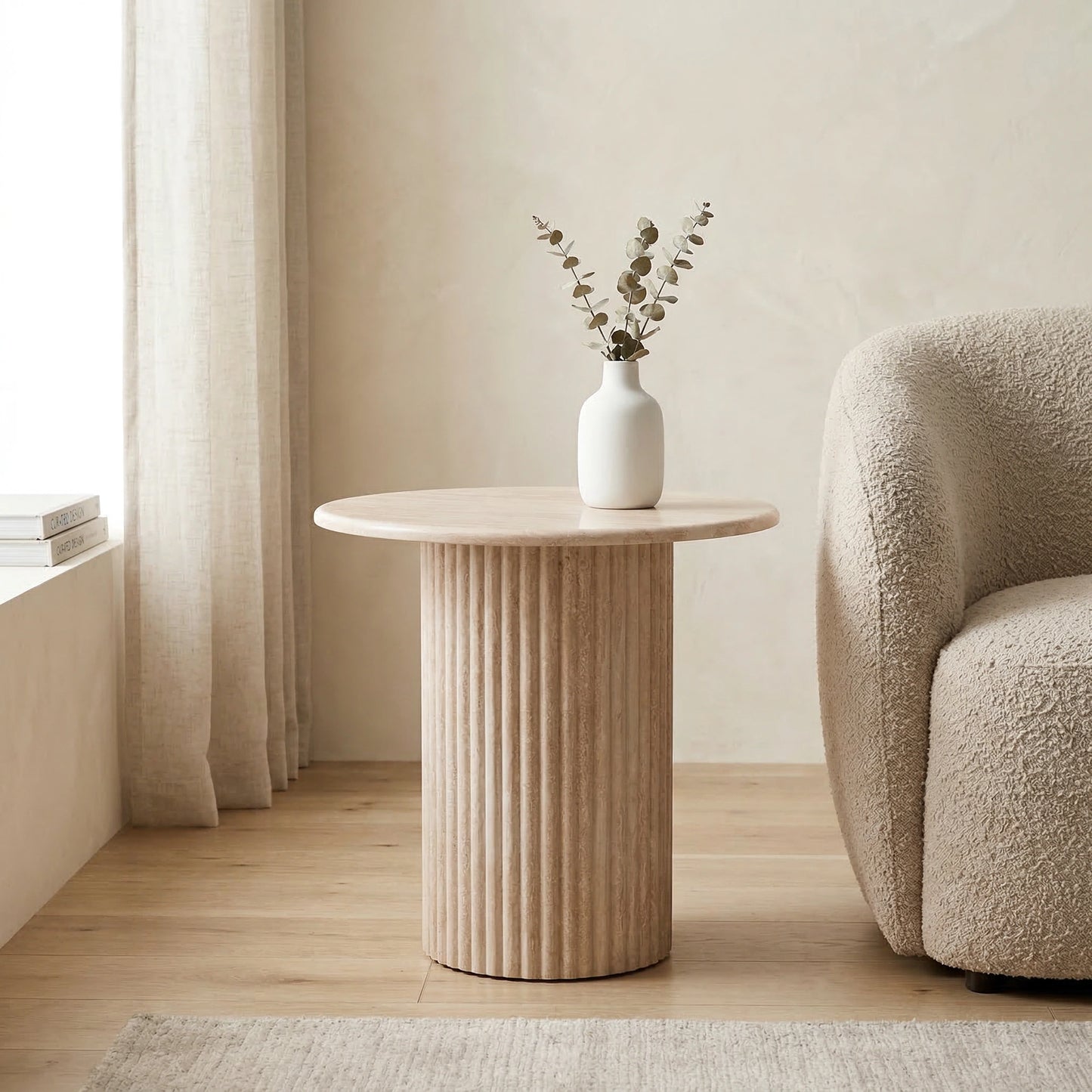 Pompei Travertine Lamp Table