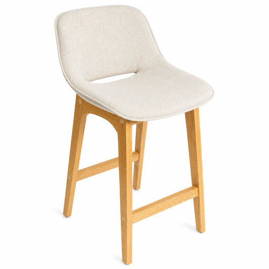 Abbey Fabric & Solid Oak Bar Stool