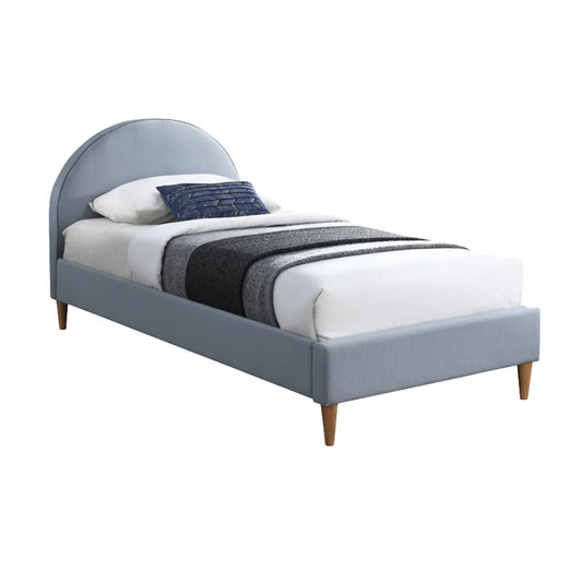 Alix Velvet Blue Arch Headboard Bed Frame