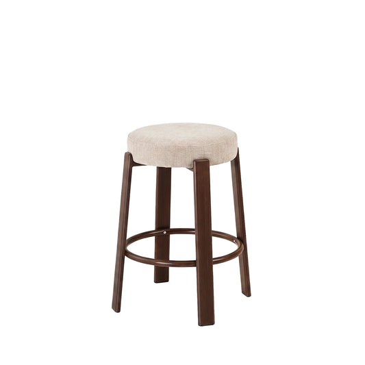 Bergen Chenille Bar Stool - Walnut-Look Frame