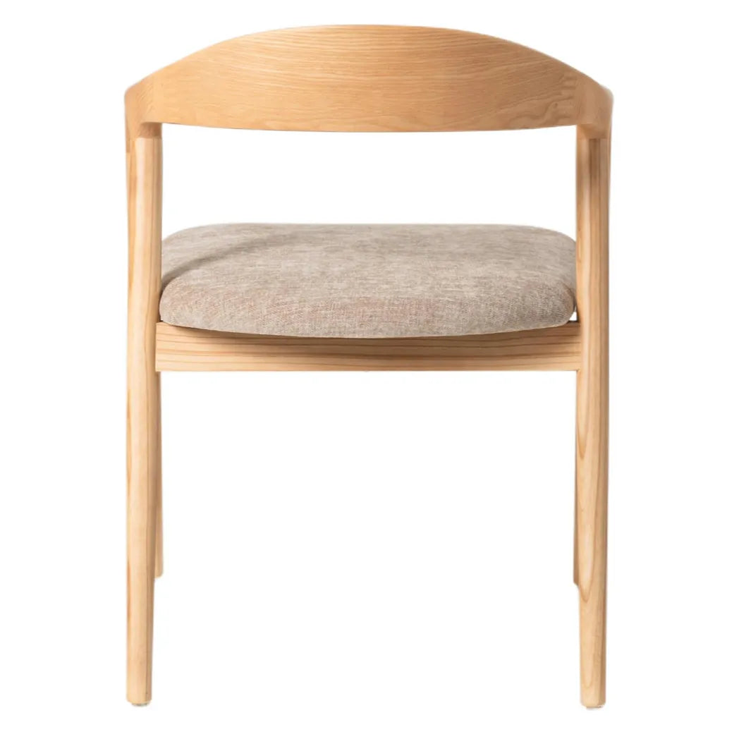 Bosino Beige Fabric Dining Chair Natural Oak