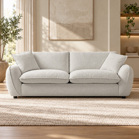 Bradman 3+2+Ottoman Duck Feather Lounge Suite - Snow