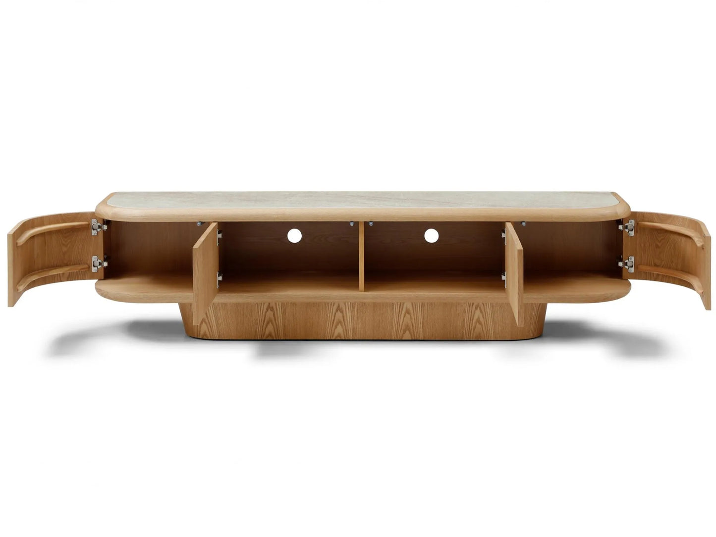 Byron 200cm Ceramic & Ash Veneer TV Unit - Natural