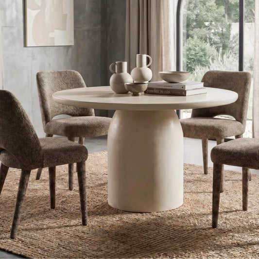 Calisto 1.2m Round Dining Table - Pebble