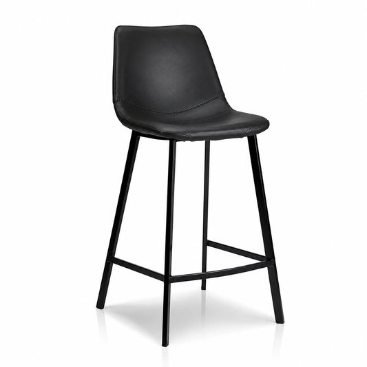 Hugo Diamond-Stitched Eco Leather Bar Stool