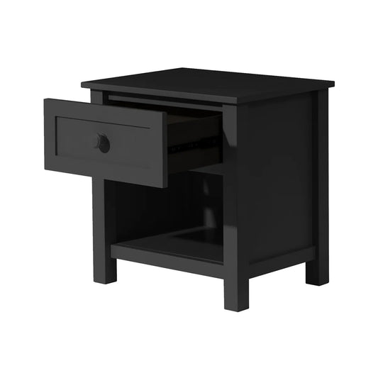 Jesse Black 1 Drawer Bedside Table with Shelf