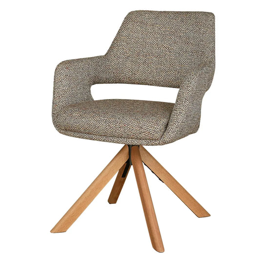 Leto Tweed Swivel Dining Chair