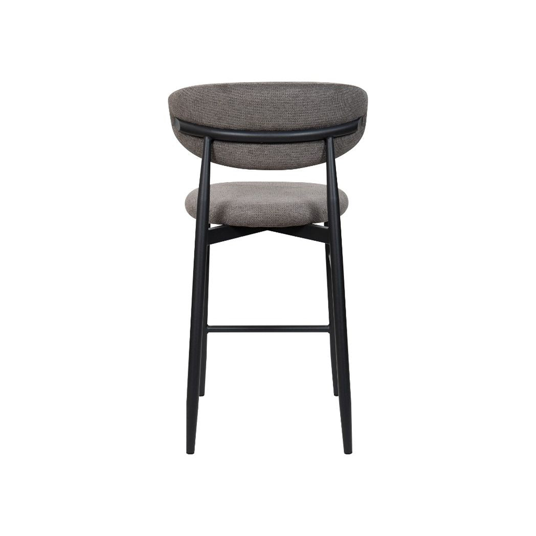Louis Grey Textured Fabric Bar Stool