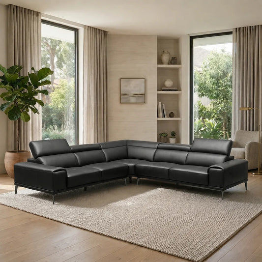 Salina 5 Seater Leather Corner Sofa