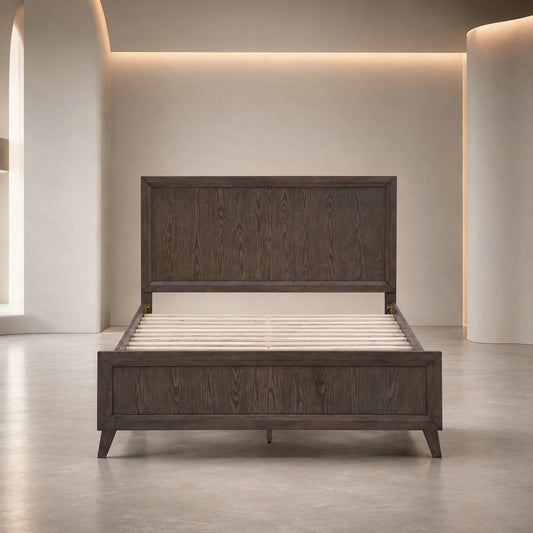 Sueno Cafe Grey Timber-Look Bed Frame