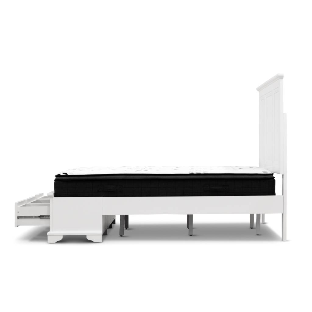 Sala Timber Bed Frame with 3 Drawers White