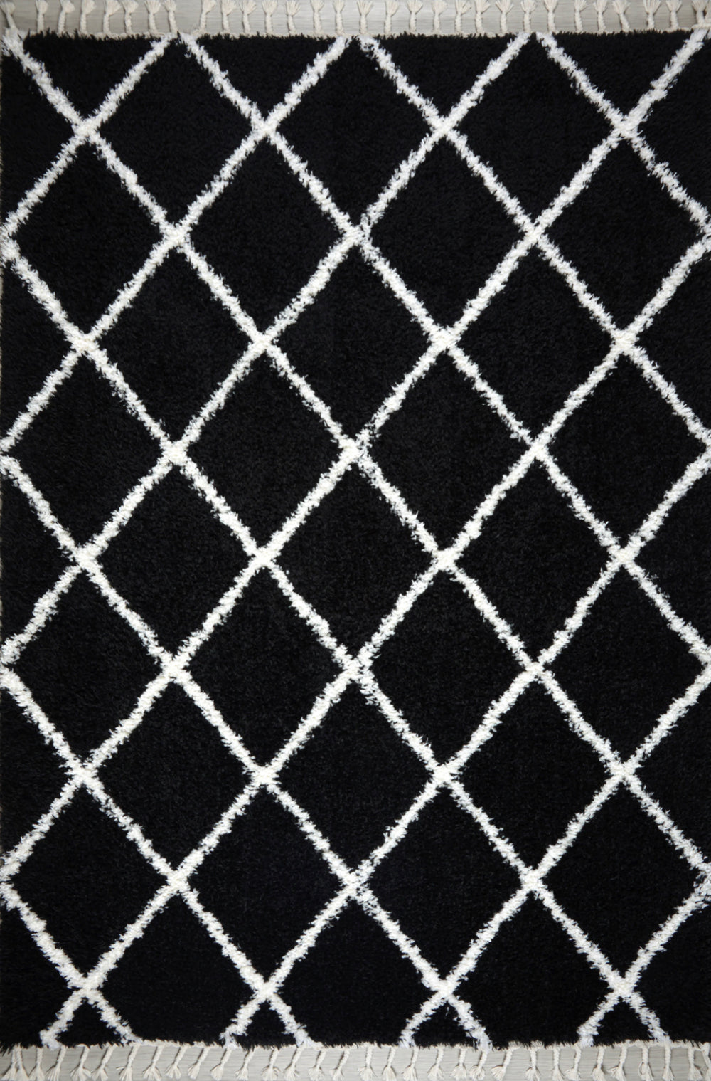 Poss Fluffy Design Turksih Area Rug Black image 0