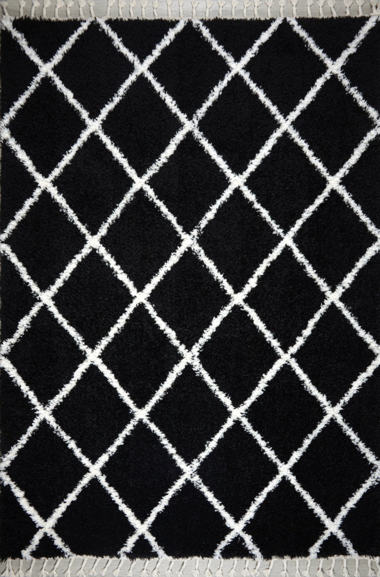 Poss Fluffy Design Turksih Area Rug Black image 0
