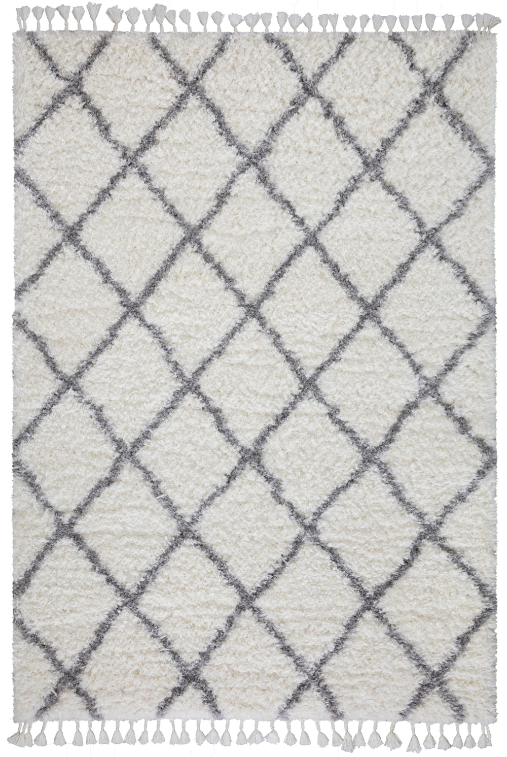 Poss Fluffy Design Turkish Area Rug White image 0