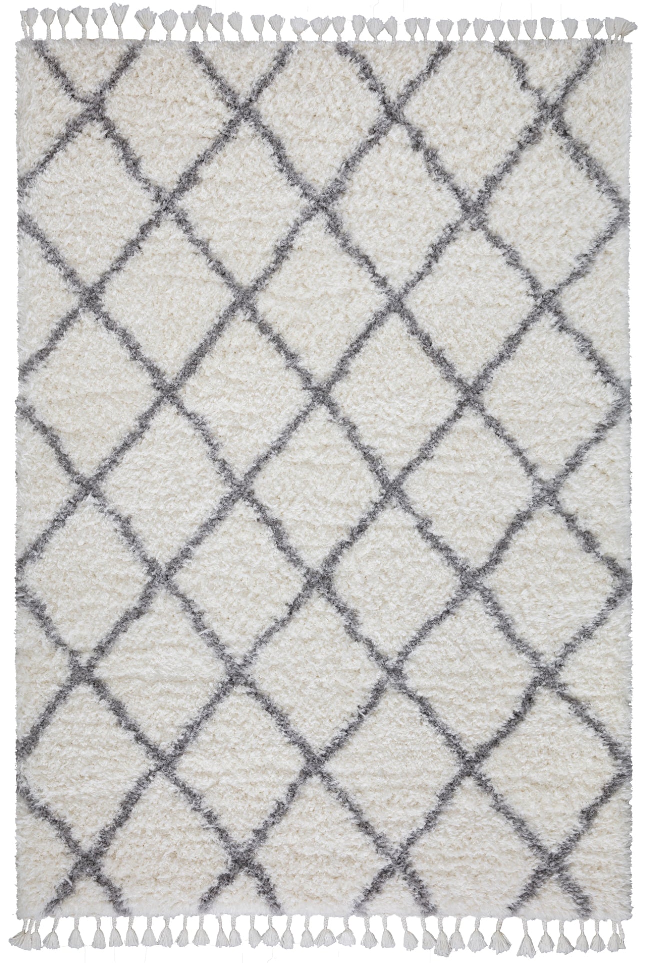 Poss Fluffy Design Turkish Area Rug White image 0