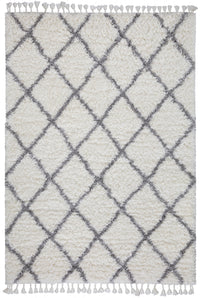Poss Fluffy Design Turkish Area Rug White image 0