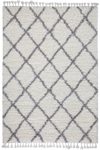 compare product Poss Fluffy Design Turkish Area Rug White