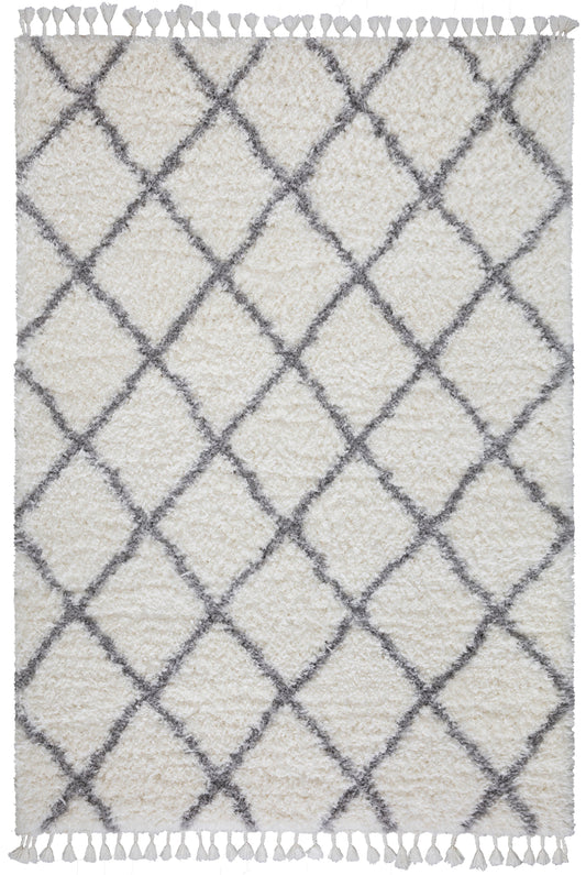 Poss Fluffy Design Turkish Area Rug White image 0