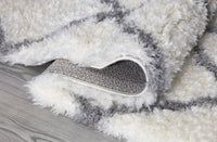 Poss Fluffy Design Turkish Area Rug White image 4