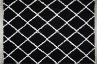 Poss Fluffy Design Turksih Area Rug Black image 1