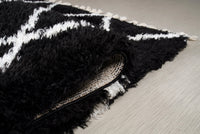 Poss Fluffy Design Turksih Area Rug Black image 4