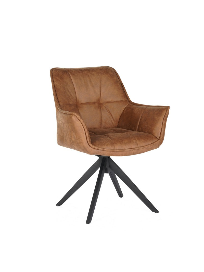 BEL03 Tan Swivel Dining Chair