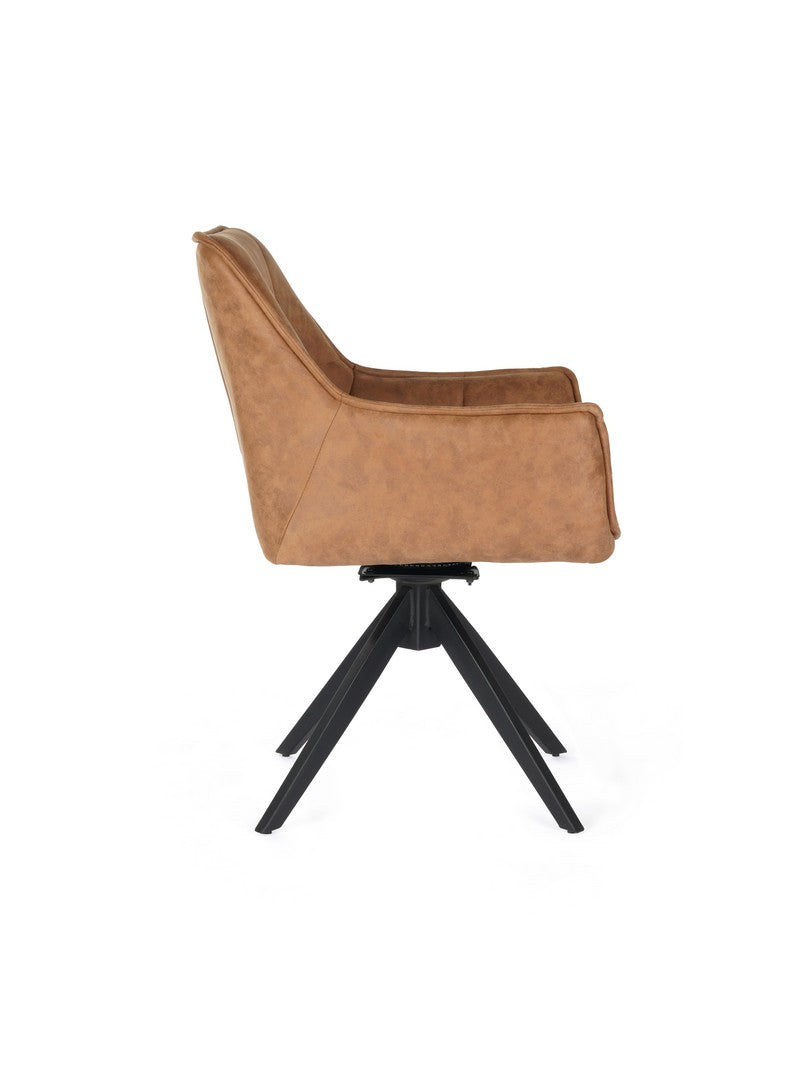 BEL03 Tan Swivel Dining Chair