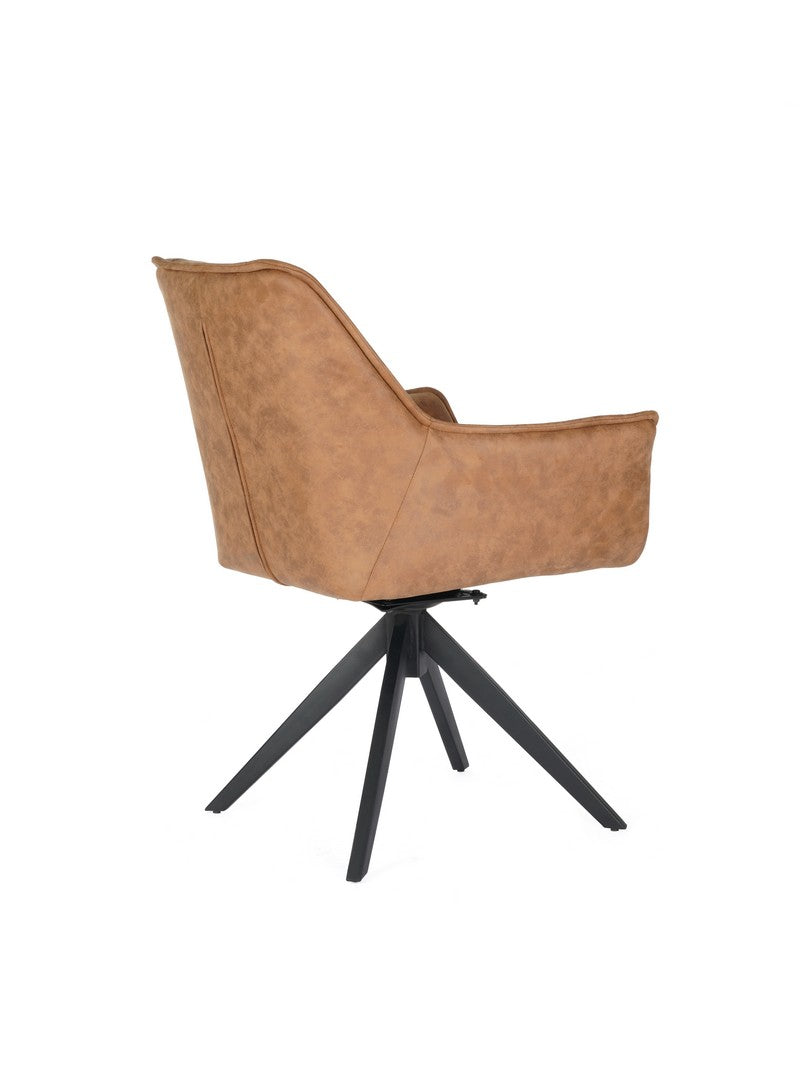 BEL03 Tan Swivel Dining Chair