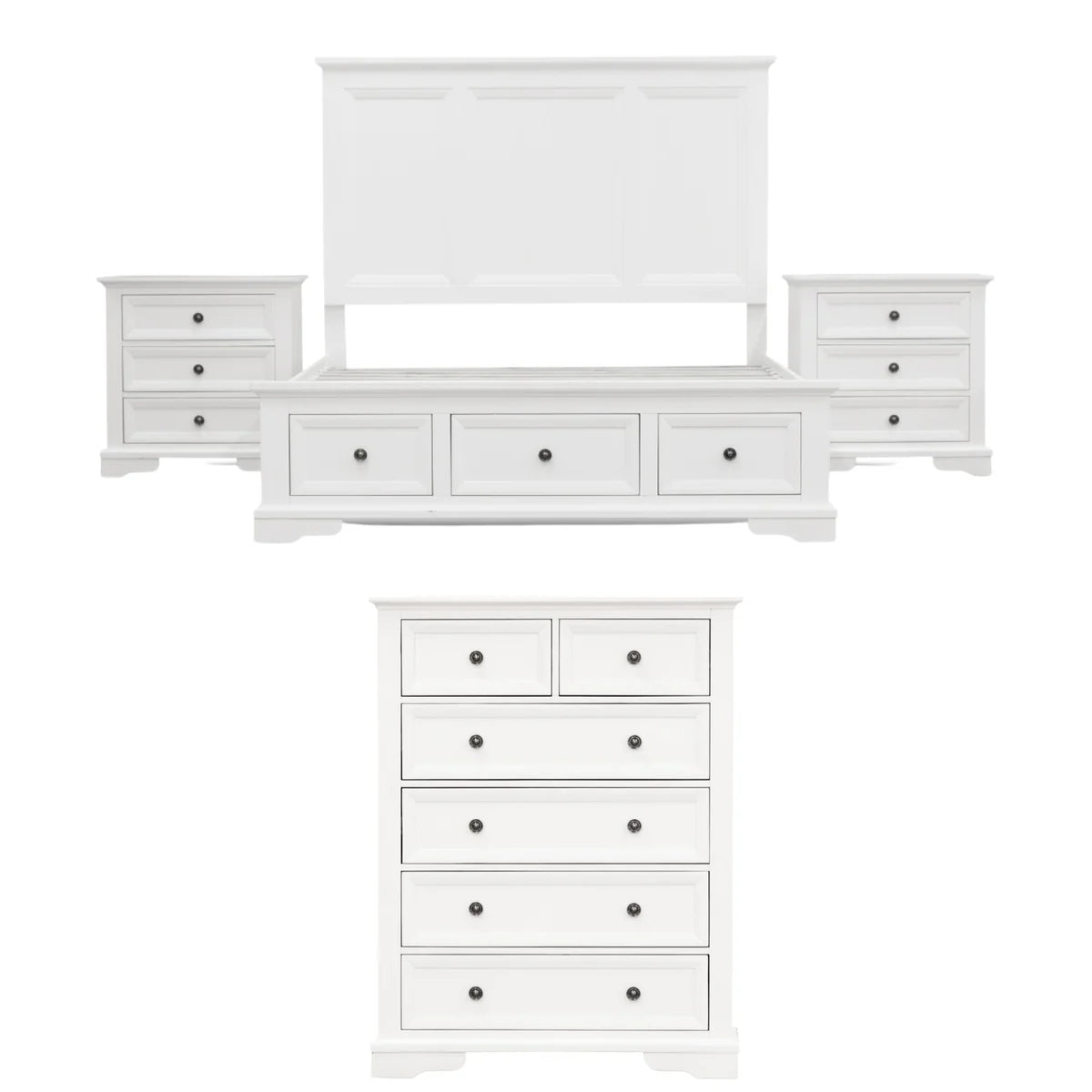Sala 6 Drawers Timber Tallboy White