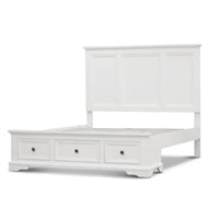 Sala Timber Bed Frame with 3 Drawers White