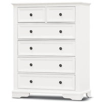 Sala 6 Drawers Timber Tallboy White