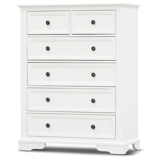 Sala White Acacia 6 Drawer Tallboy