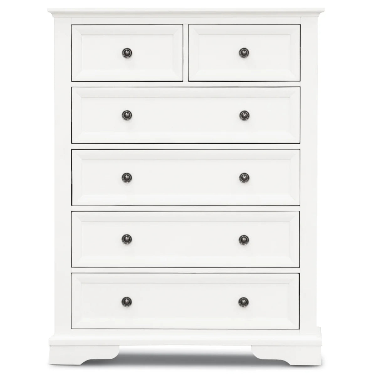Sala 6 Drawers Timber Tallboy White