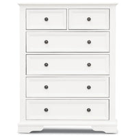 Sala 6 Drawers Timber Tallboy White