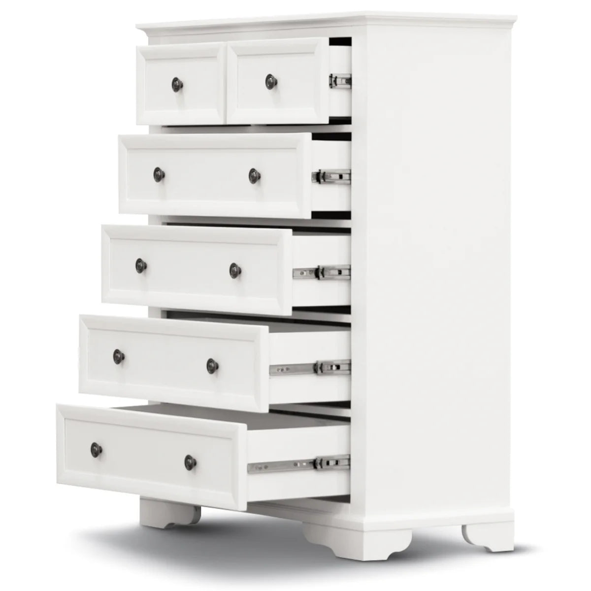 Sala 6 Drawers Timber Tallboy White