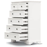 Sala 6 Drawers Timber Tallboy White