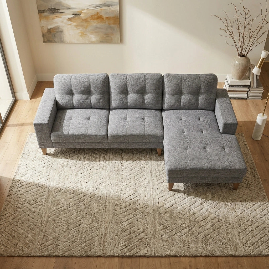 Club Fabric 3 Seater Sofa with Chaise