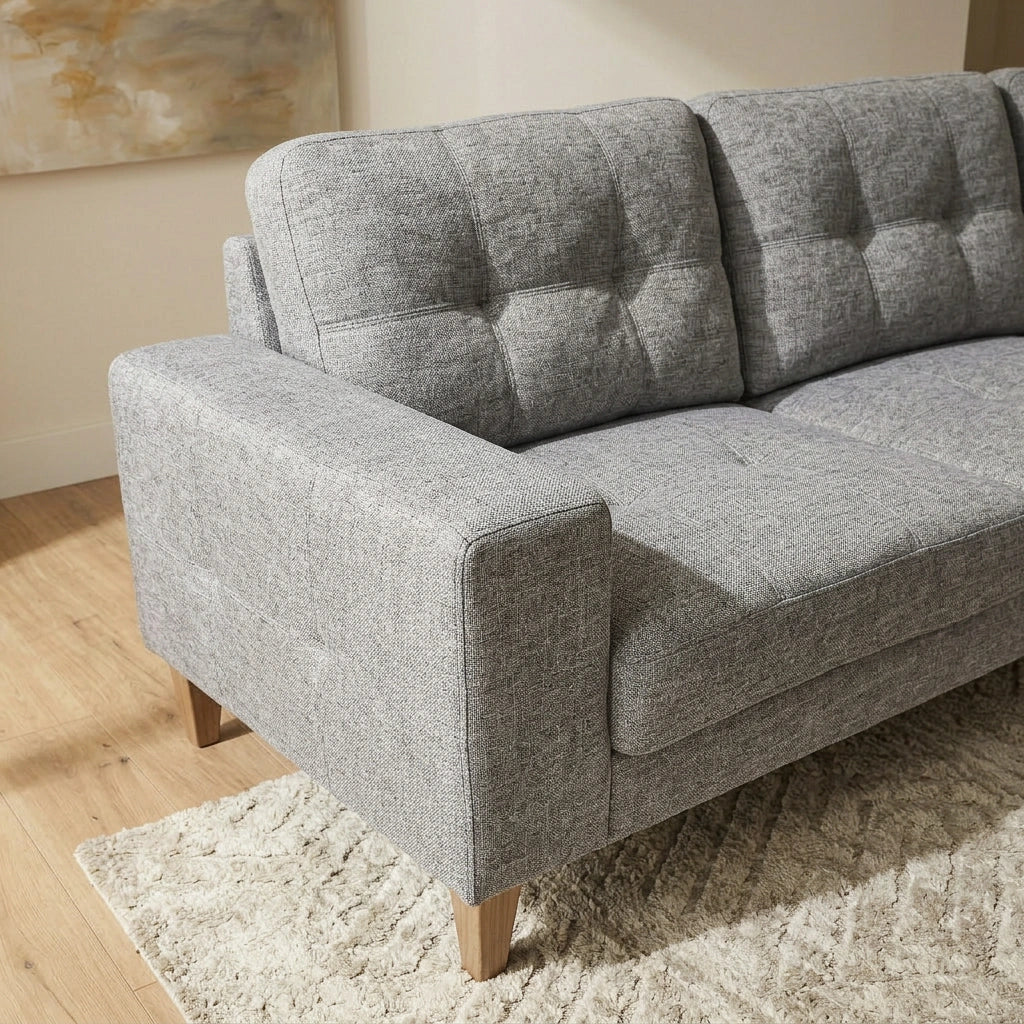 Club Fabric 3 Seater Sofa with Chaise