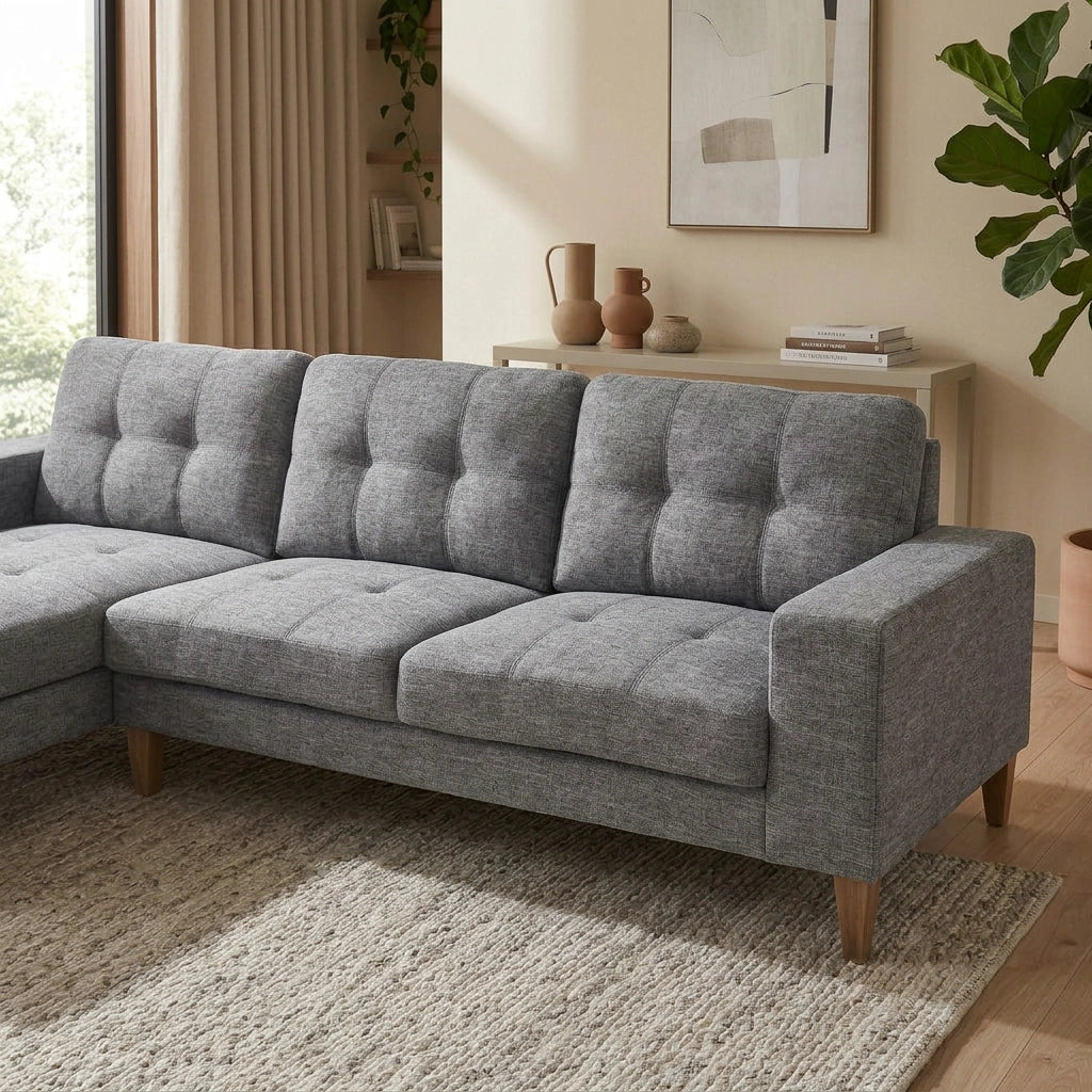 Club Fabric 3 Seater Sofa with Chaise