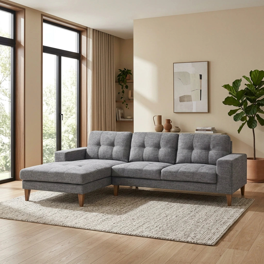 Club Fabric 3 Seater Sofa with Chaise