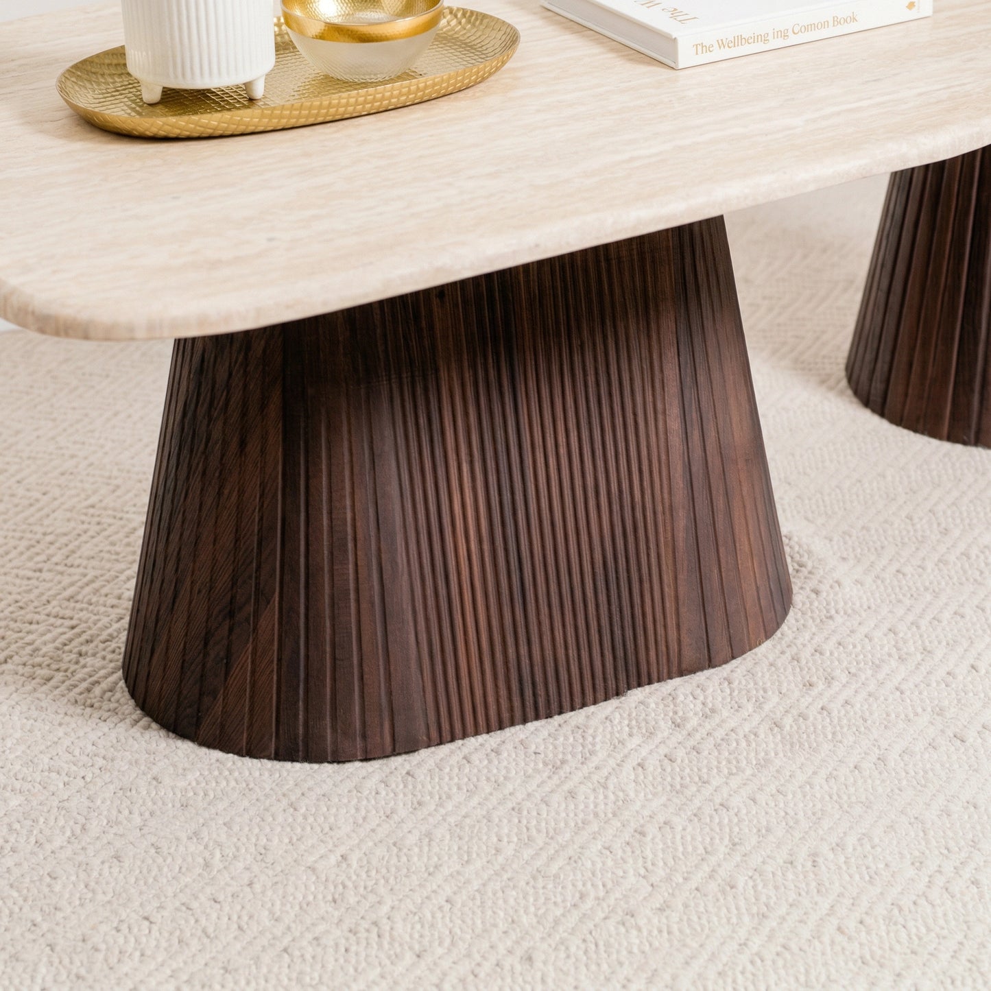 Crete Travertine Marble Coffee Table