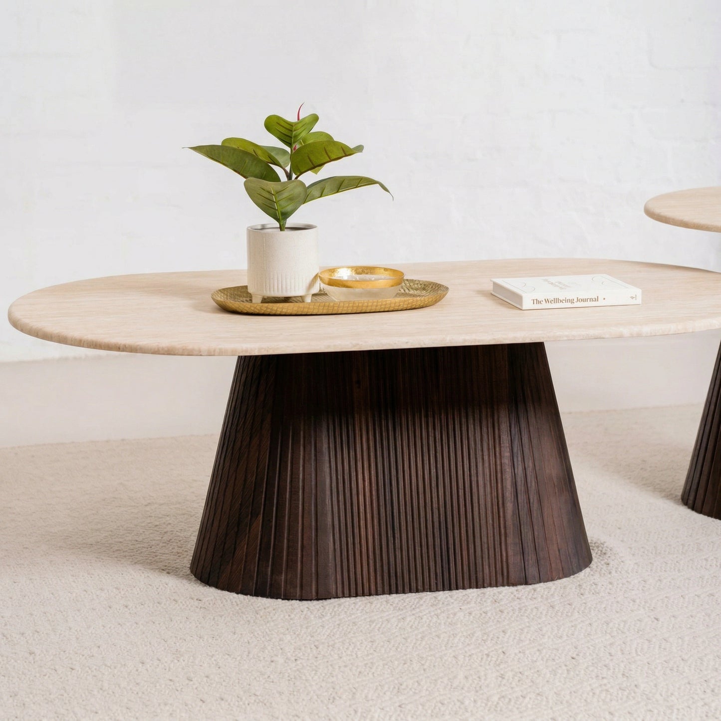 Crete Travertine Marble Coffee Table