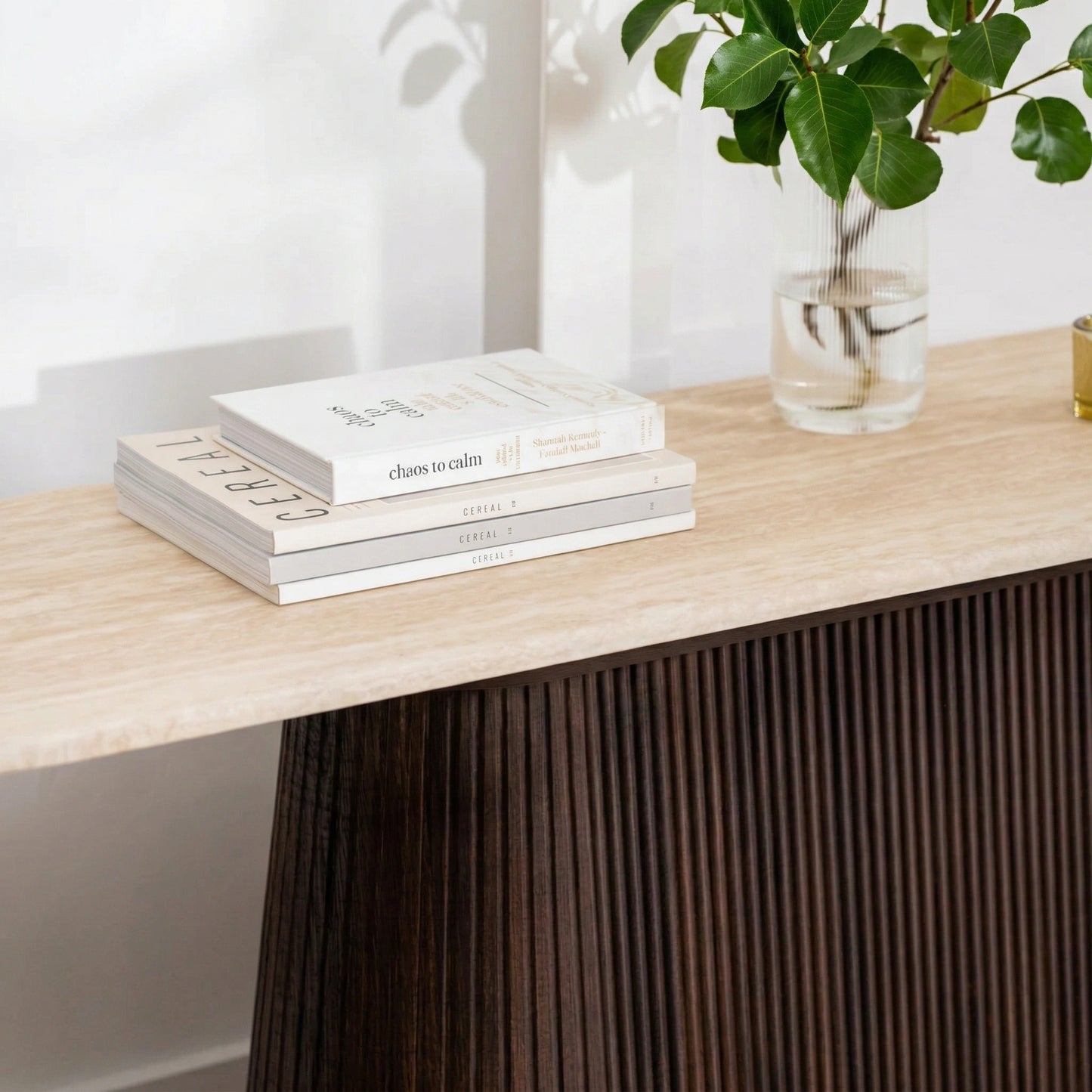 Crete Travertine Marble Console Table