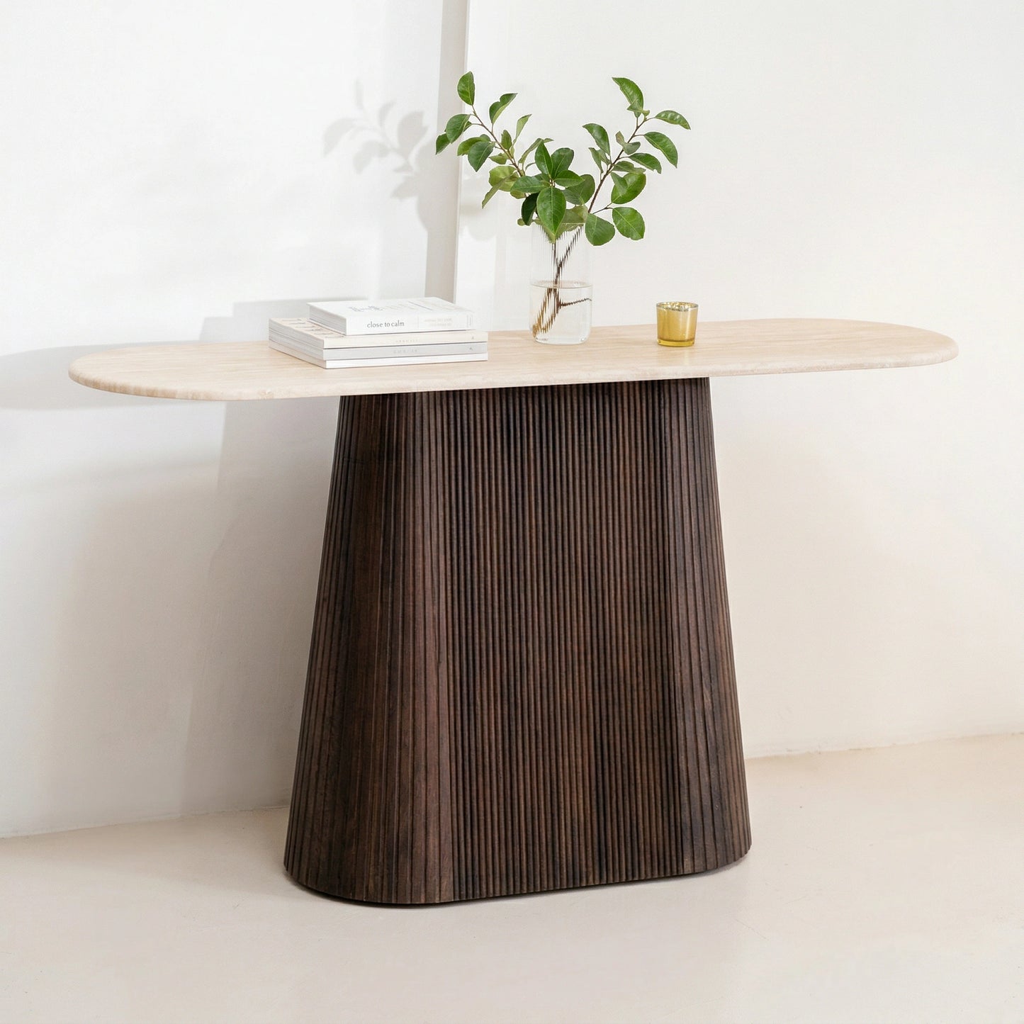 Crete Travertine Marble Console Table