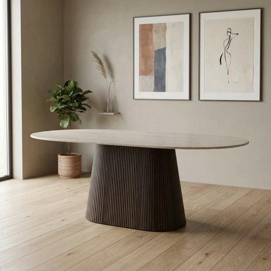 Crete Travertine Marble Dining Table